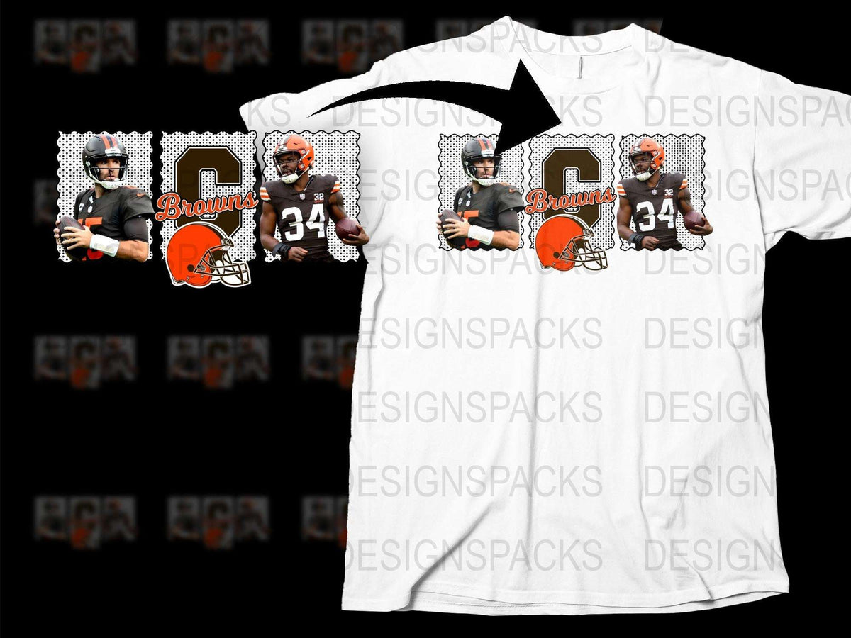 Cleveland Browns Inspired T-Shirt, NFL Team Player Graphic Tee, Football Fan Apparel, Sports Fan Gift Idea