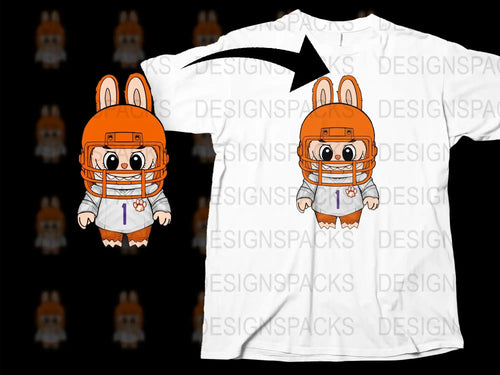 Cute Cartoon Football Bunny Graphic T-Shirt, Kids Sport Themed Tee, Unisex Children's Apparel