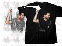 Load image into Gallery viewer, Black t-shirt featuring a portrait of Trent Reznor with his signature.
