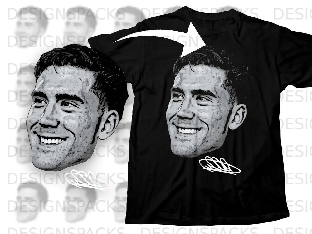 Smiling Face Graphic T-Shirt with Signature Design