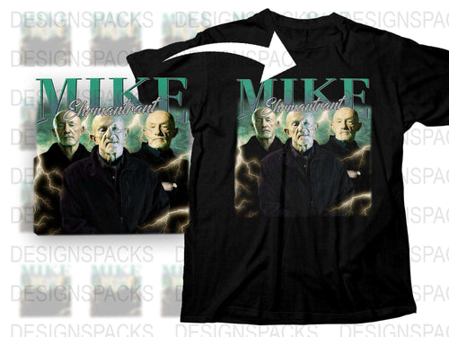 Mike Ehrmantraut Graphic T-Shirt, Breaking Bad Inspired Black Tee, Cool TV Show Character Design, Men's Fashion, Unique Fan Gift