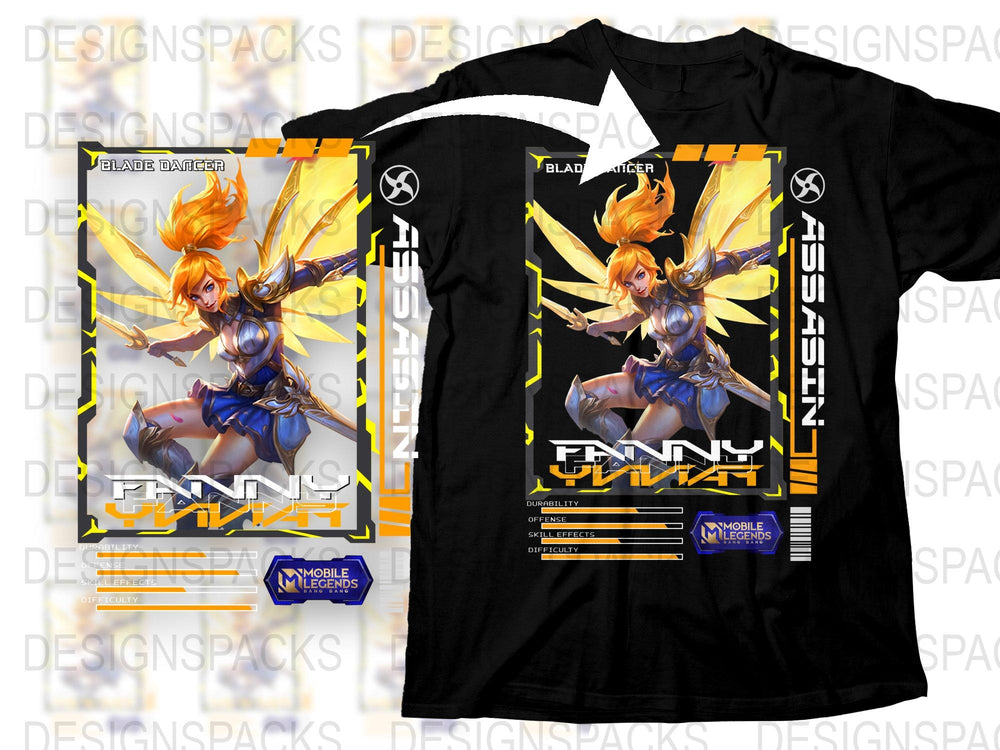 Mobile Legends Fanny Skylark T-Shirt, Gamer Graphic Tee, Unisex Black Shirt, Video Game Apparel