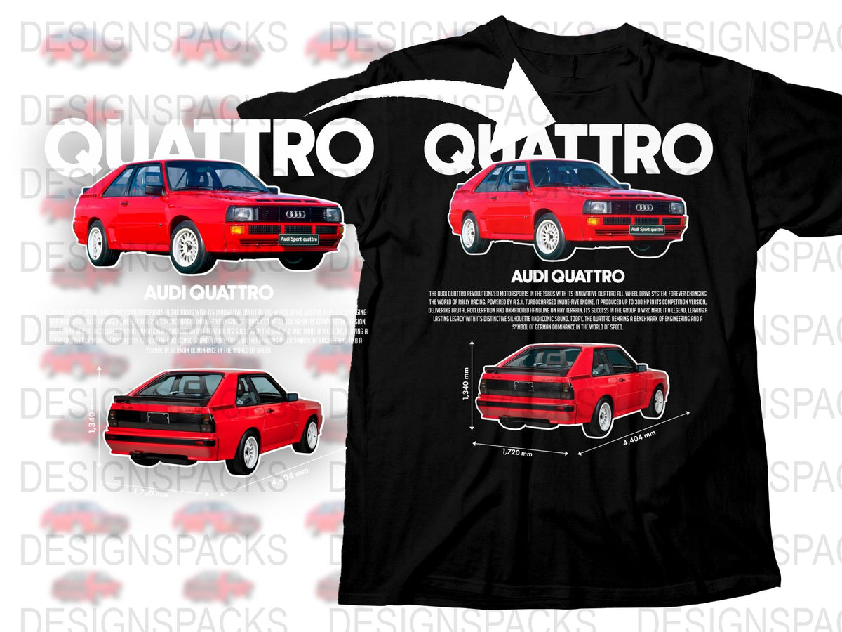 Vintage Audi Quattro T-Shirt, Classic Car Enthusiast Tee, Retro Automotive Graphic Shirt, Unisex Collector Apparel Gift