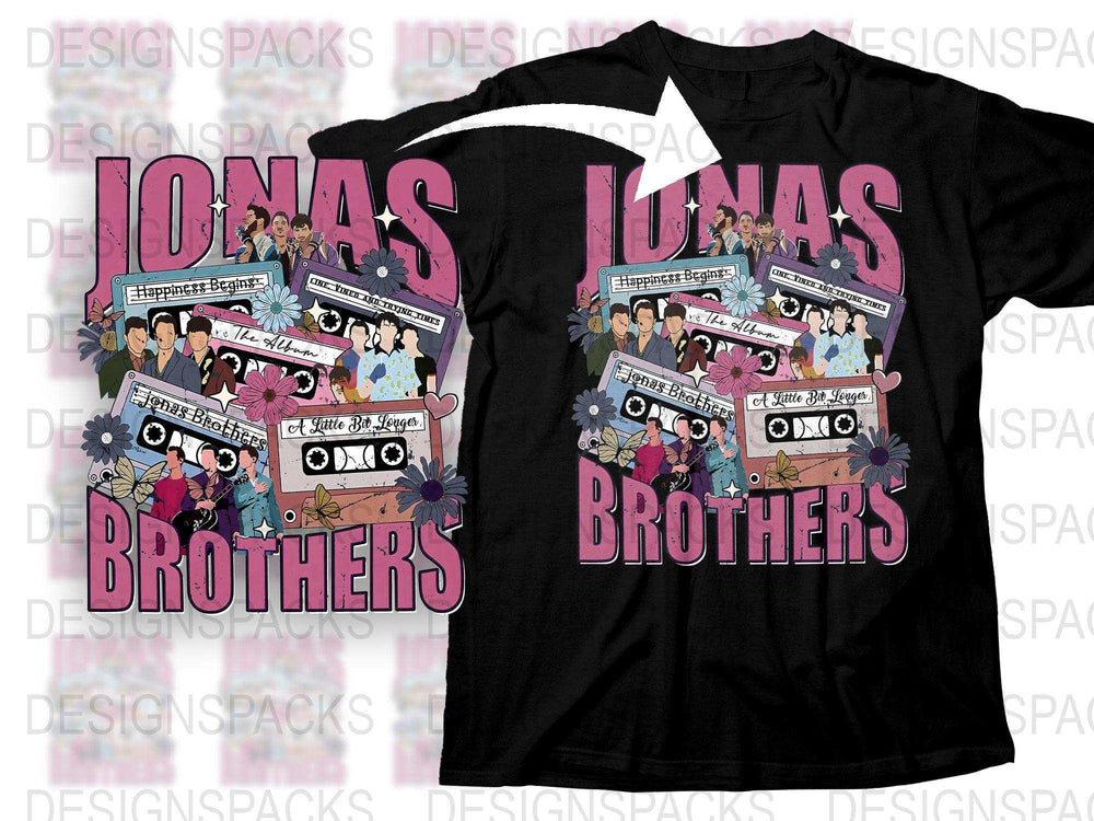 Jonas Brothers Vintage Cartoon Graphic T-Shirt, Retro Band Tee, Music Fan Apparel, Unisex Clothing