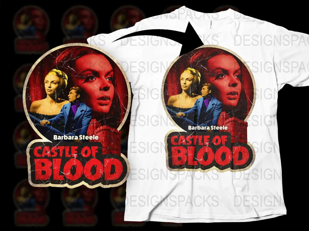 Vintage Castle of Blood T-Shirt, Barbara Steele Horror Movie Tee, Retro Film Fan Gift, Collector's Item, Unique Graphic Shirt Design