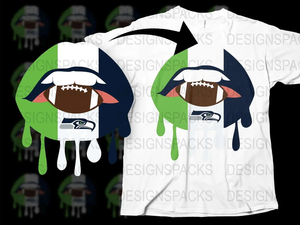 Seattle Football Dripping Eyes T-Shirt, Graphic Sports Fan Apparel, Unique Football Team Support Tee