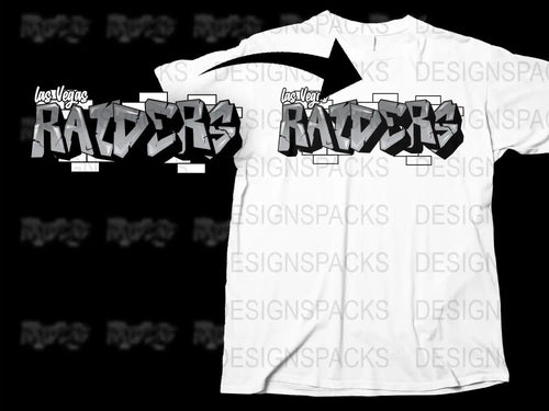 Las Vegas Raiders graffiti-style t-shirt design, print-ready for DTF DTG, SVG PNG files