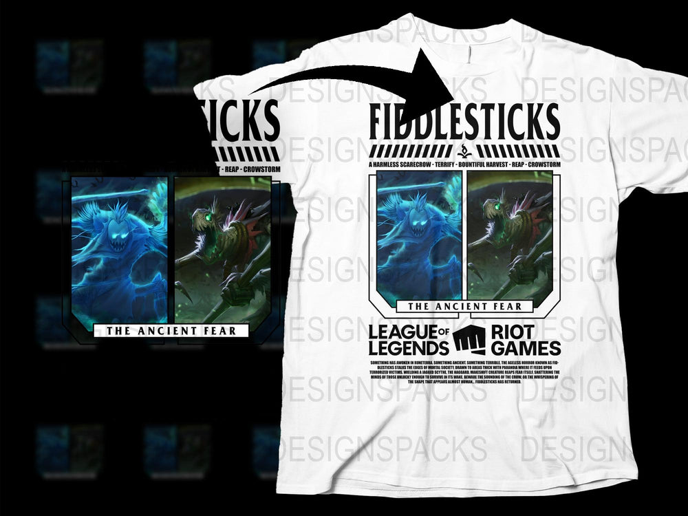 League of Legends Fiddlesticks T-Shirt, The Ancient Fear Graphic Tee, Gaming Apparel, Riot Games Merchandise