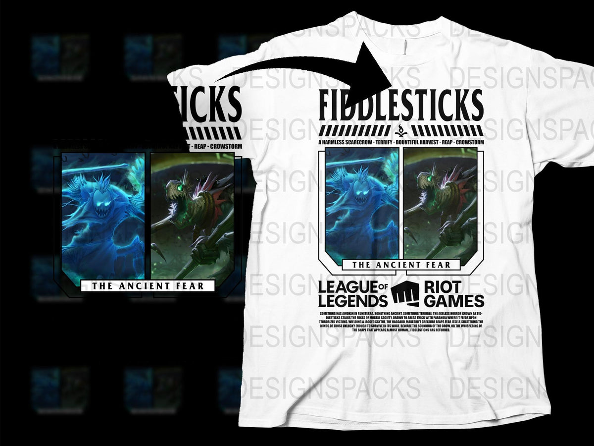 League of Legends Fiddlesticks T-Shirt, The Ancient Fear Graphic Tee, Gaming Apparel, Riot Games Merchandise