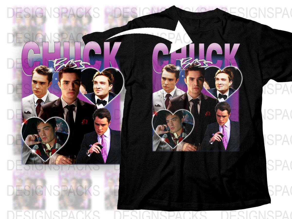 Chuck Bass Heart Collage T-Shirt, Gossip Girl Inspired Graphic Tee, Fan Merchandise, Unique Gift Idea