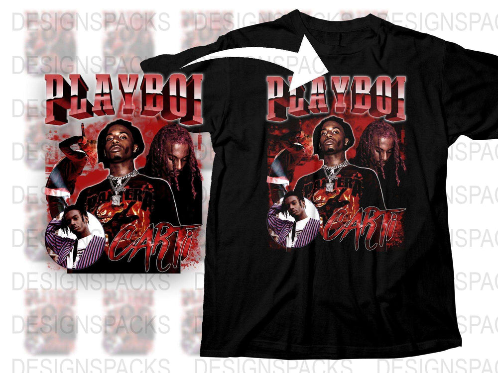 Playboy Carti Graphic T-Shirt, Hip Hop Artist Inspired Black Tee, Urban Streetwear, Music Fan Merch, Men's Fashion Tops, Trendy Apparel