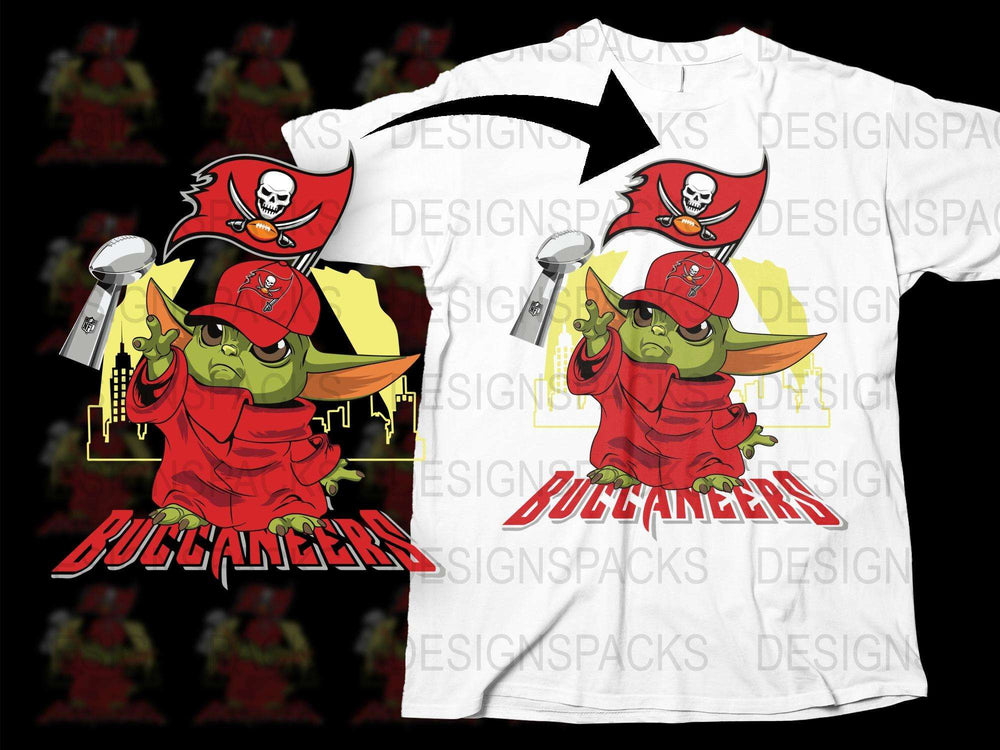 Pirate Baby Yoda T-Shirt, Buccaneer Themed Graphic Tee, Unique Star Wars Inspired Kids and Adult Sizes