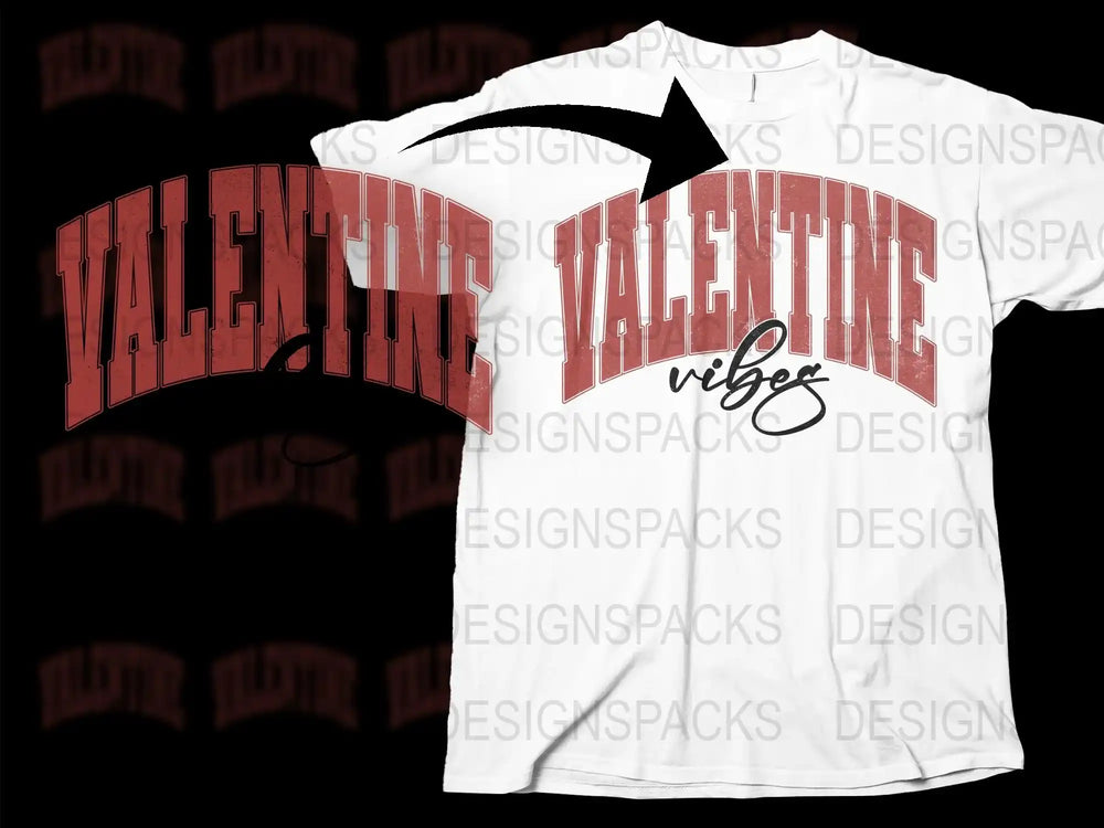 Valentine Vibes T-Shirt, Red and White Graphic Tee, Retro Style Valentine's Day Apparel