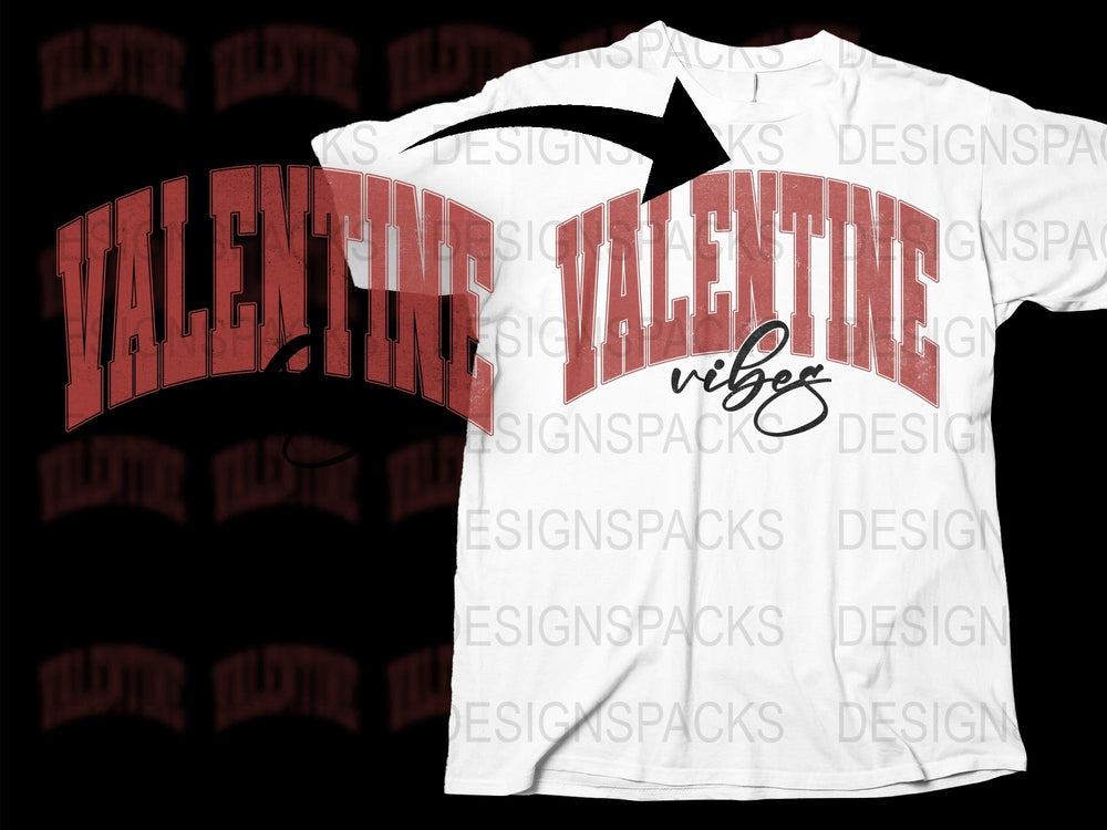 Valentine Vibes T-Shirt, Red and White Graphic Tee, Retro Style Valentine's Day Apparel