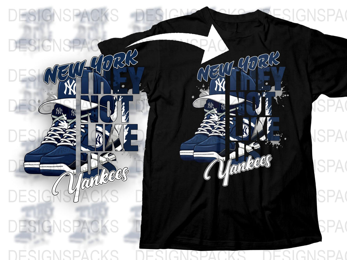 New York City T-Shirt, Yankees Inspired Graphic Tee, Urban Blue Sneakers Design, Unisex Fashion Apparel