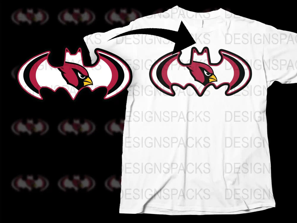 Men's White T-Shirt with Red and Black Bat Design, Short Sleeve Graphic Tee, Casual Summer Fashion
