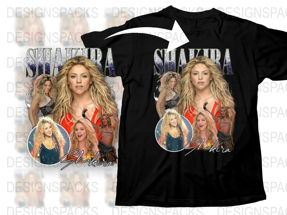 Shakira Graphic T-Shirt, Pop Music Icon Tee, Celebrity Singer Merchandise, Fan Gift Idea