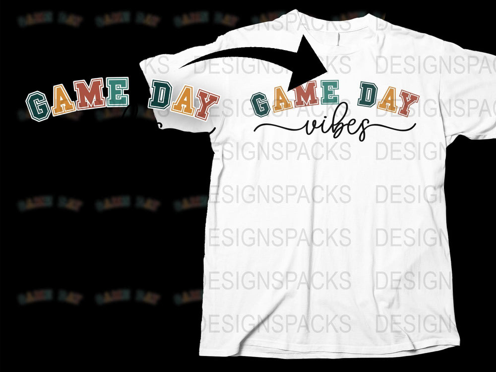 Game Day Vibes T-Shirt, Casual Sports Fan Apparel, White Graphic Tee, Football Season Shirt, Trendy Game Day Outfit Ideas
