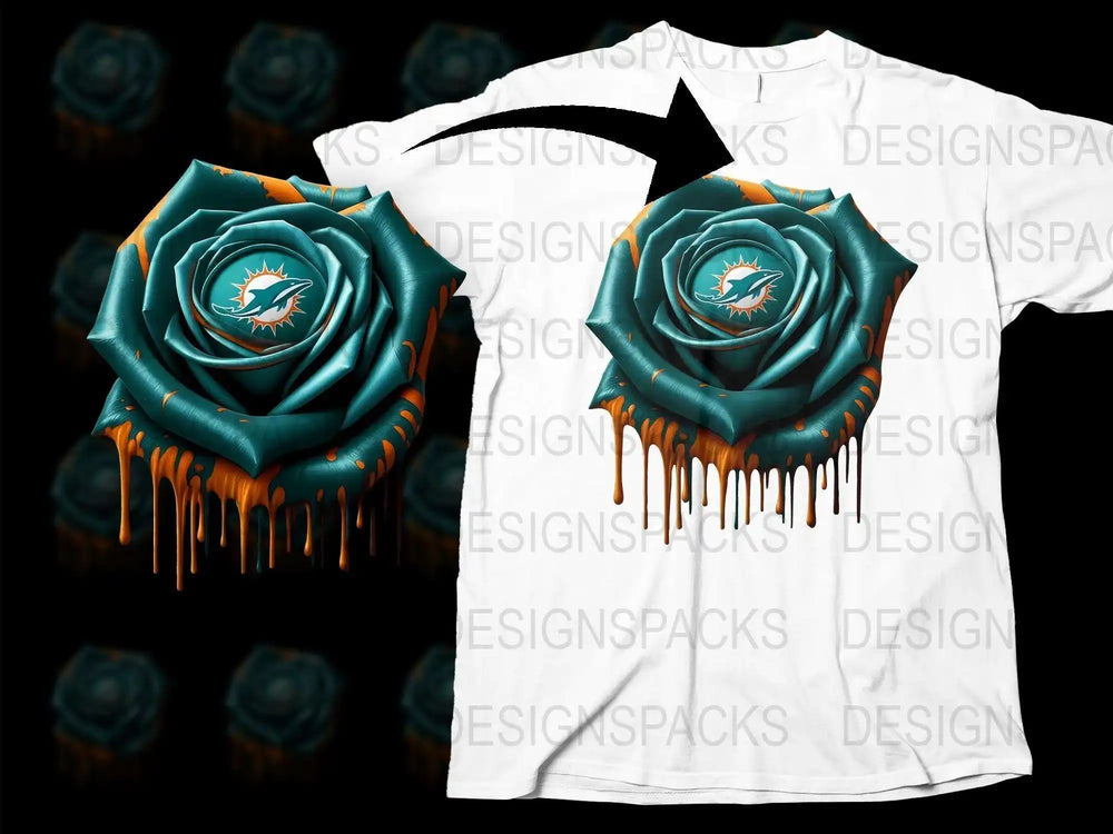 Unique Blue Rose Dripping Paint Graphic T-Shirt, Unisex Floral Art Tee, Trendy Streetwear Fashion, Modern Casual Style Top