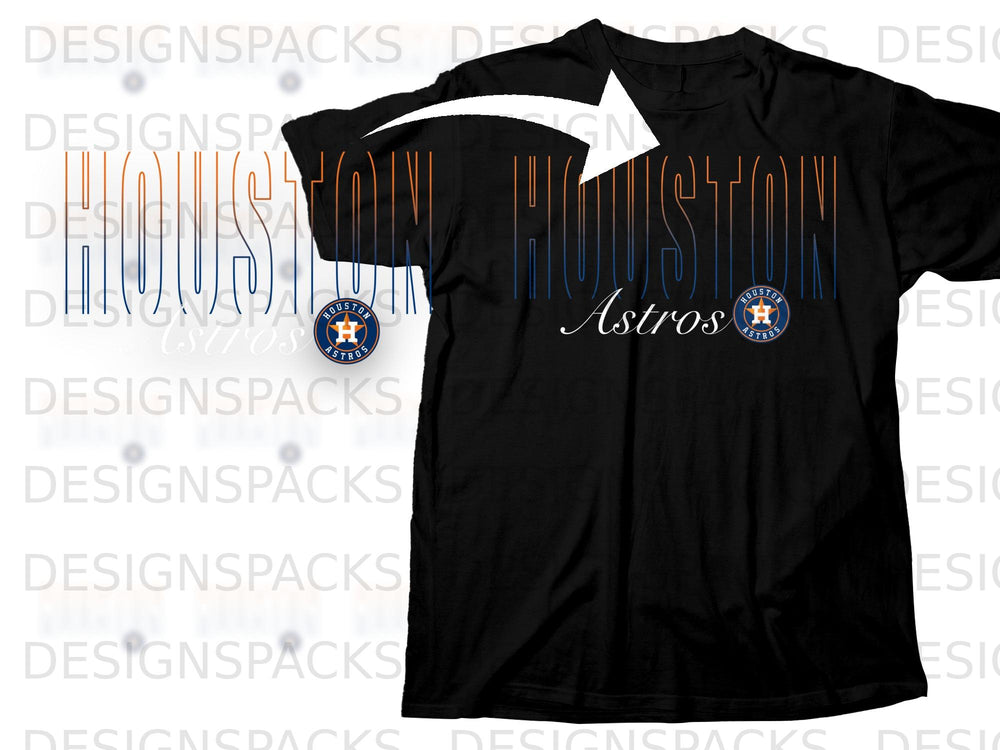 Black t-shirt with "Houston Astros" text and team logo.