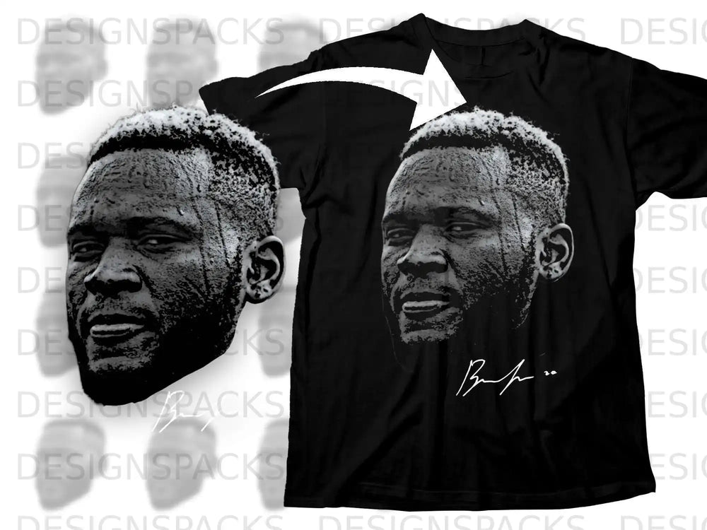 Black T-shirt with Graphic Face Design