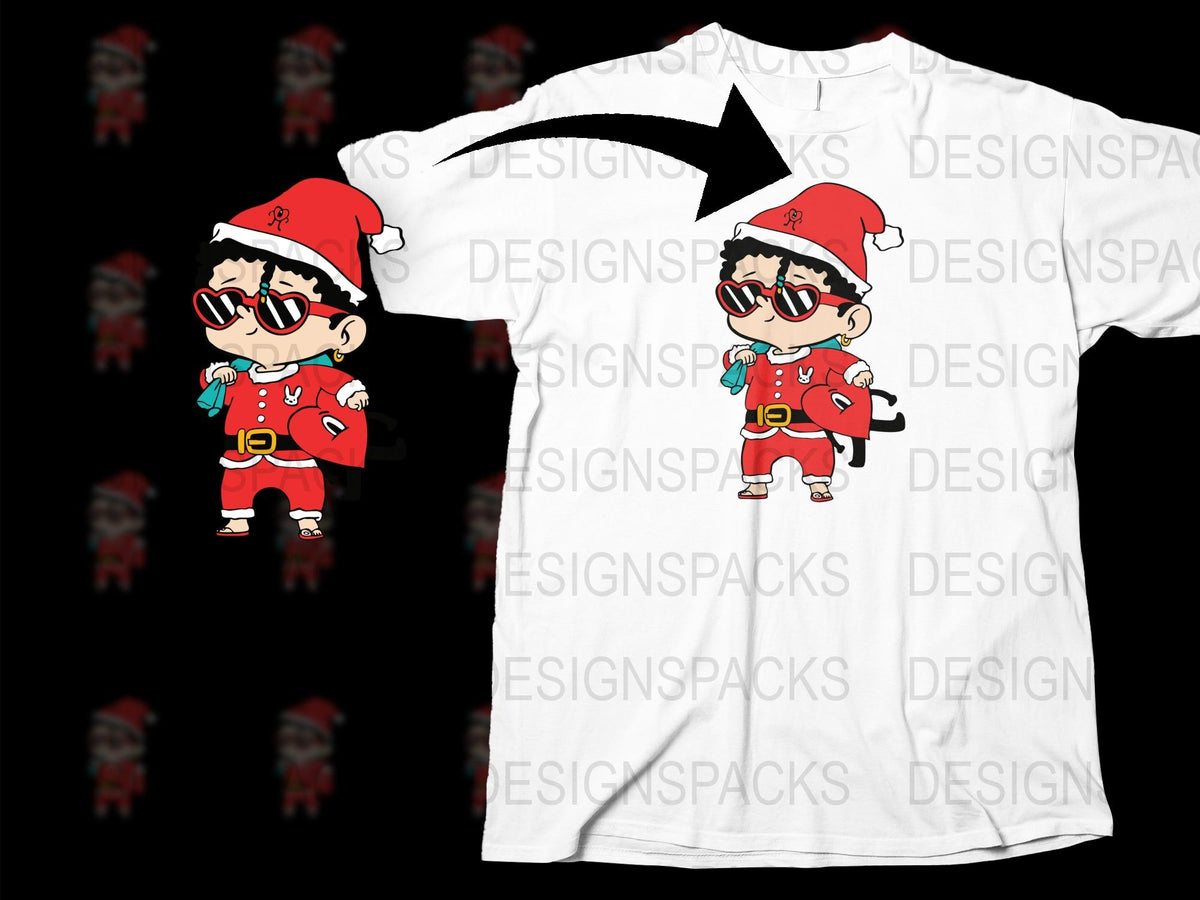 Festive Boys Christmas T-Shirt, Cartoon Santa Helper Graphic, Holiday Kids Apparel, Unique Xmas Gift for Children