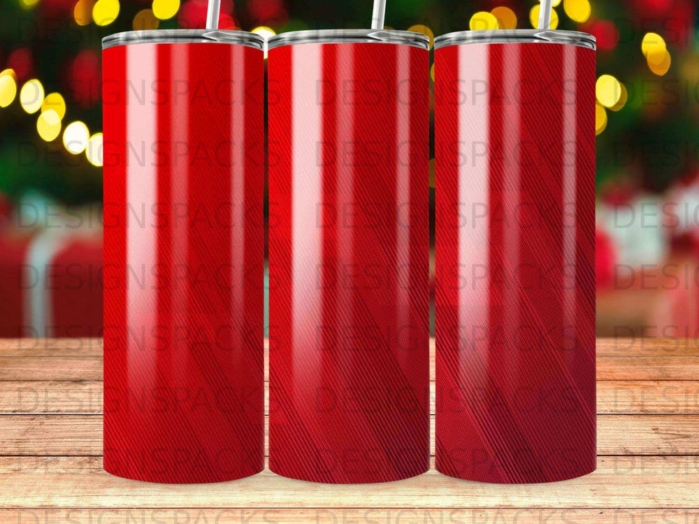Red patterned tumbler with a ribbed texture.