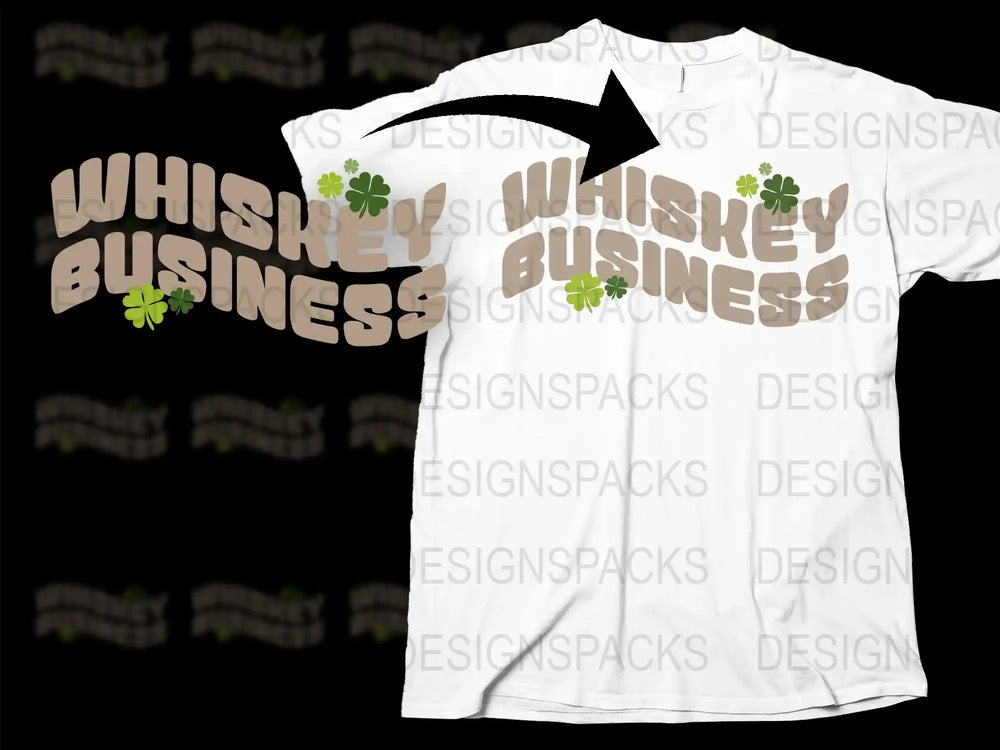 Whiskey Business Funny T-Shirt, St. Patrick's Day Shirt, Shamrock Graphic Tee, Irish Celebration Apparel, Men's Women's Unisex Fashion