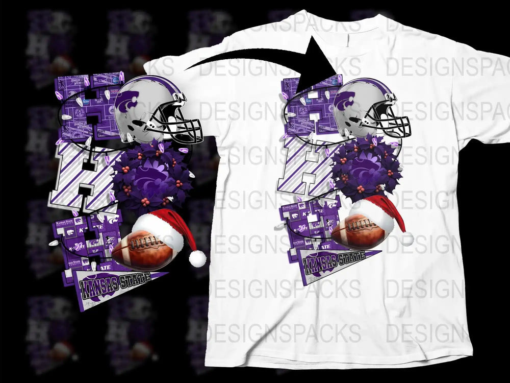Purple Football Helmet Graphic T-Shirt, Men's Sports Tee, Holiday Gift, Casual Wear