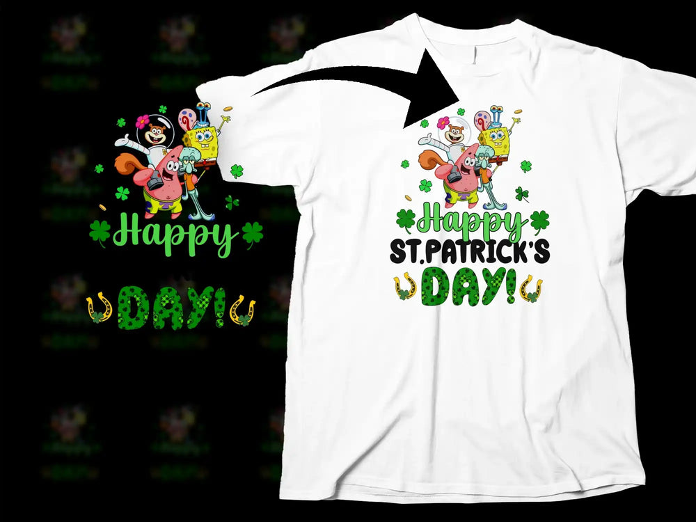 Spongebob Patrick Sandy Squidward Happy ST. PATRICK'S DAY product type