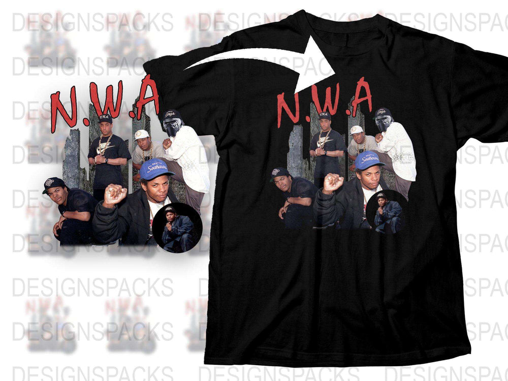 Vintage N.W.A Band T-Shirt, Classic Hip Hop Group Tee, 90s Rap Music Merchandise, Unisex Black Cotton Shirt