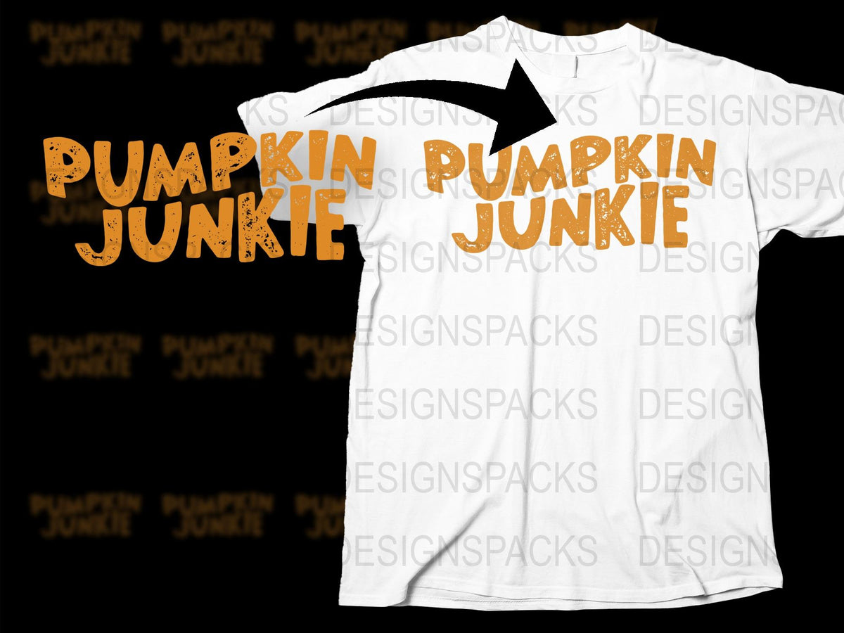 Pumpkin Junkie T-Shirt, Halloween Fall Shirt, Funny Autumn Tee, Casual Graphic Tee, Unisex White Top