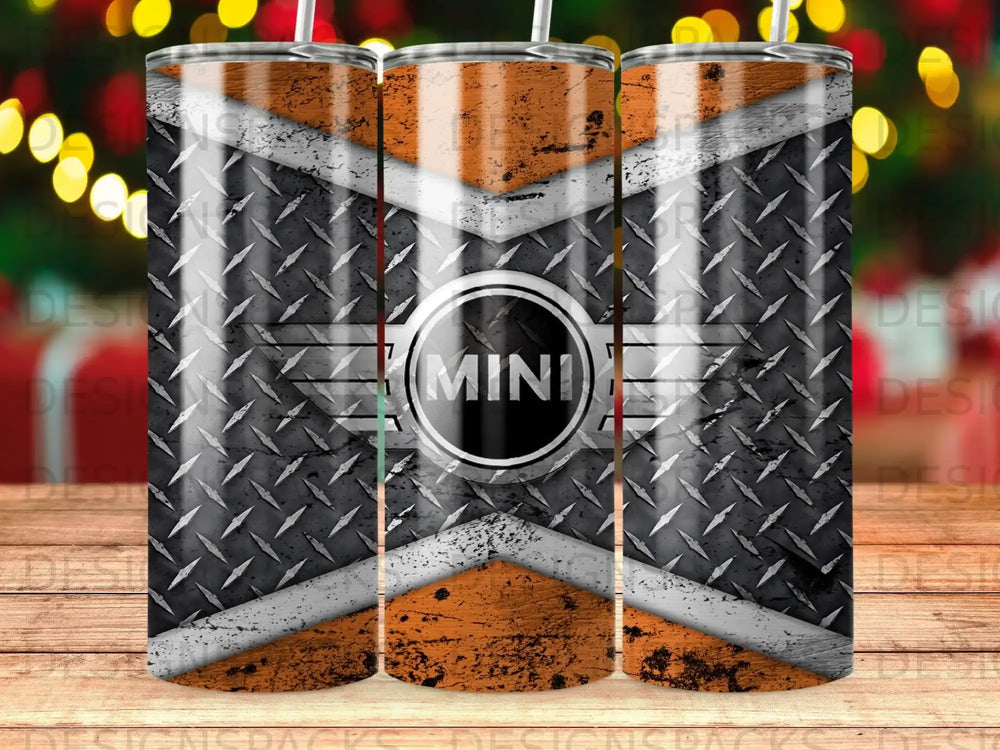 MINI Logo Diamond Plate Gray Orange Distressed Stripes product type