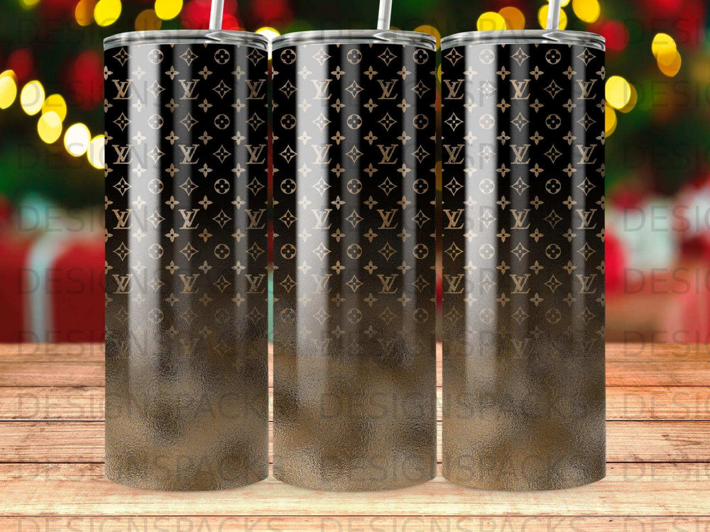 Black Brown Ombre Monogram Pattern Tumbler product type