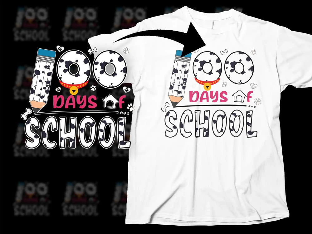 100 Days of School T-Shirt Cute Robot Design Boys Girls Teachers White Tee