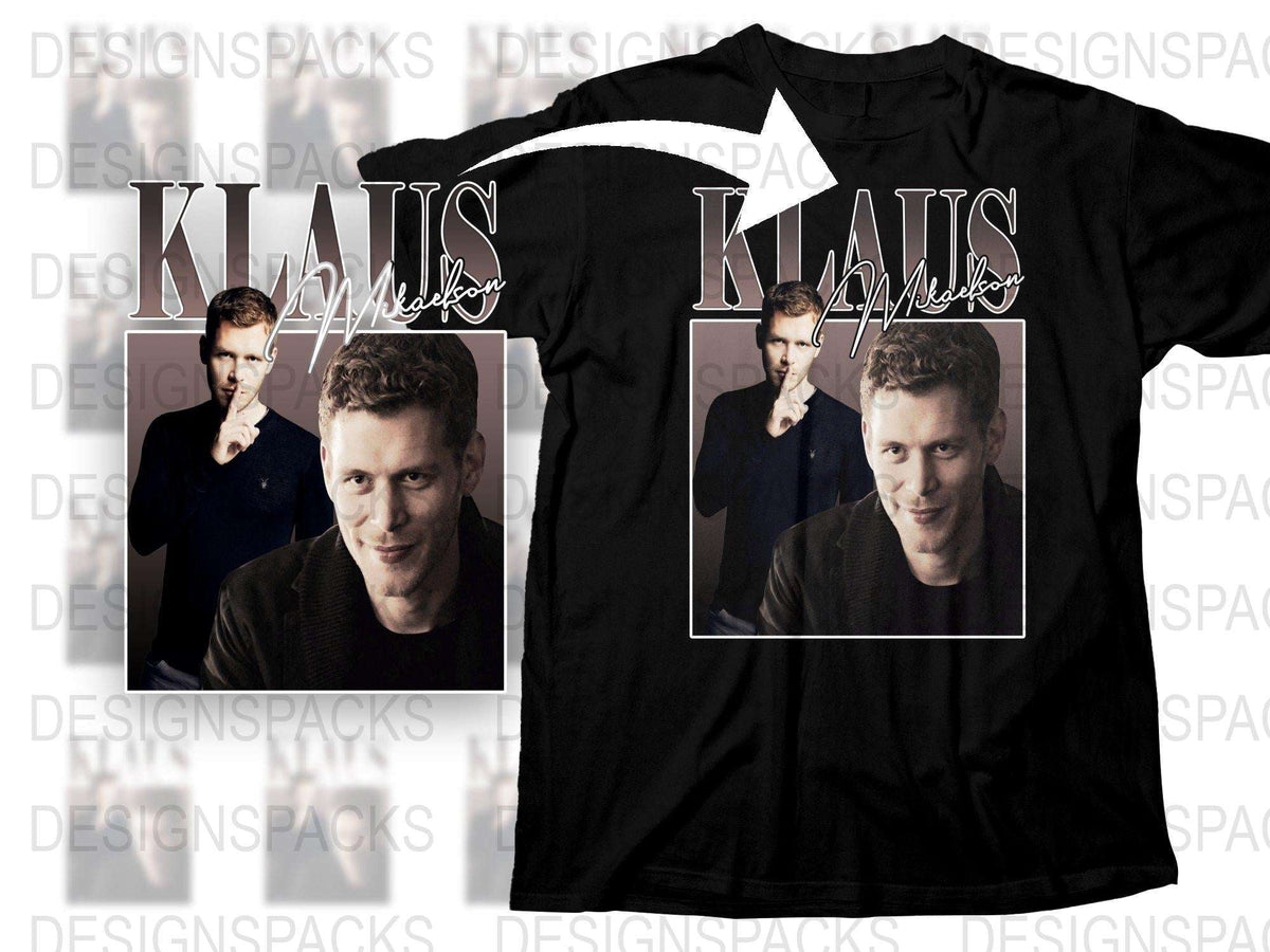 Klaus Mikaelson Graphic T-Shirt, Vampire TV Show Fan Merch, Unisex Black Tee with Character Design, Gift for Series Fans
