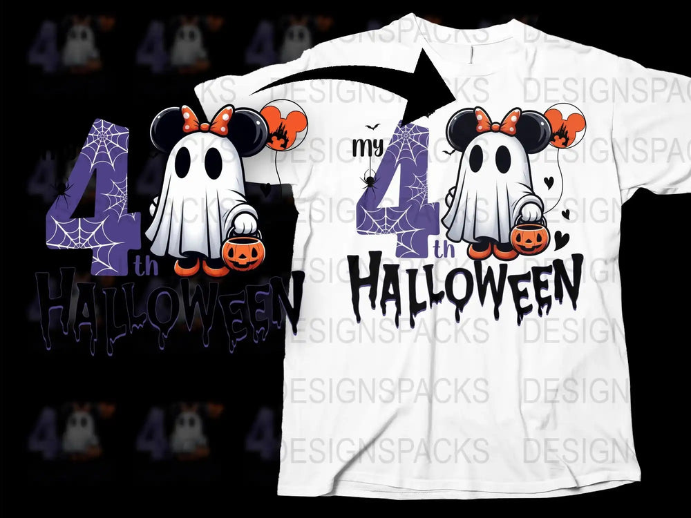 Cute Ghost Halloween T-Shirt, Spooky Cartoon Pumpkin Design, Kids and Adults October Apparel