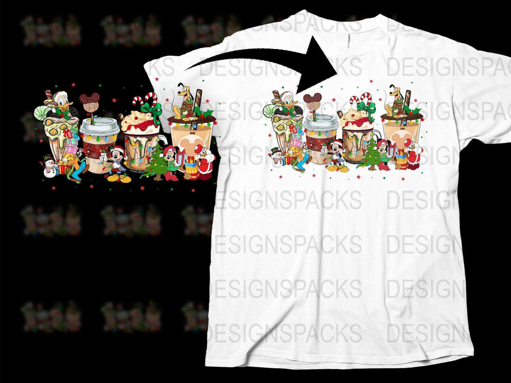 Christmas T-Shirt Cute Cartoon Gingerbread and Hot Cocoa Festive Holiday Apparel for Family