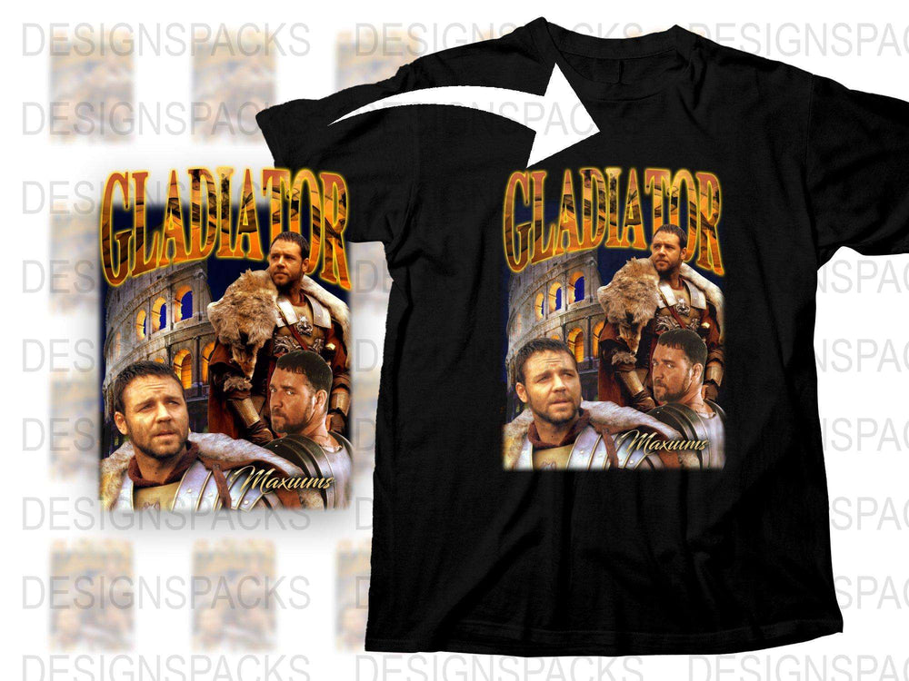 Gladiator Movie Graphic T-Shirt, Vintage Russell Crowe Film Inspired Tee, Retro Movie Fan Apparel, Unisex Cotton Shirt