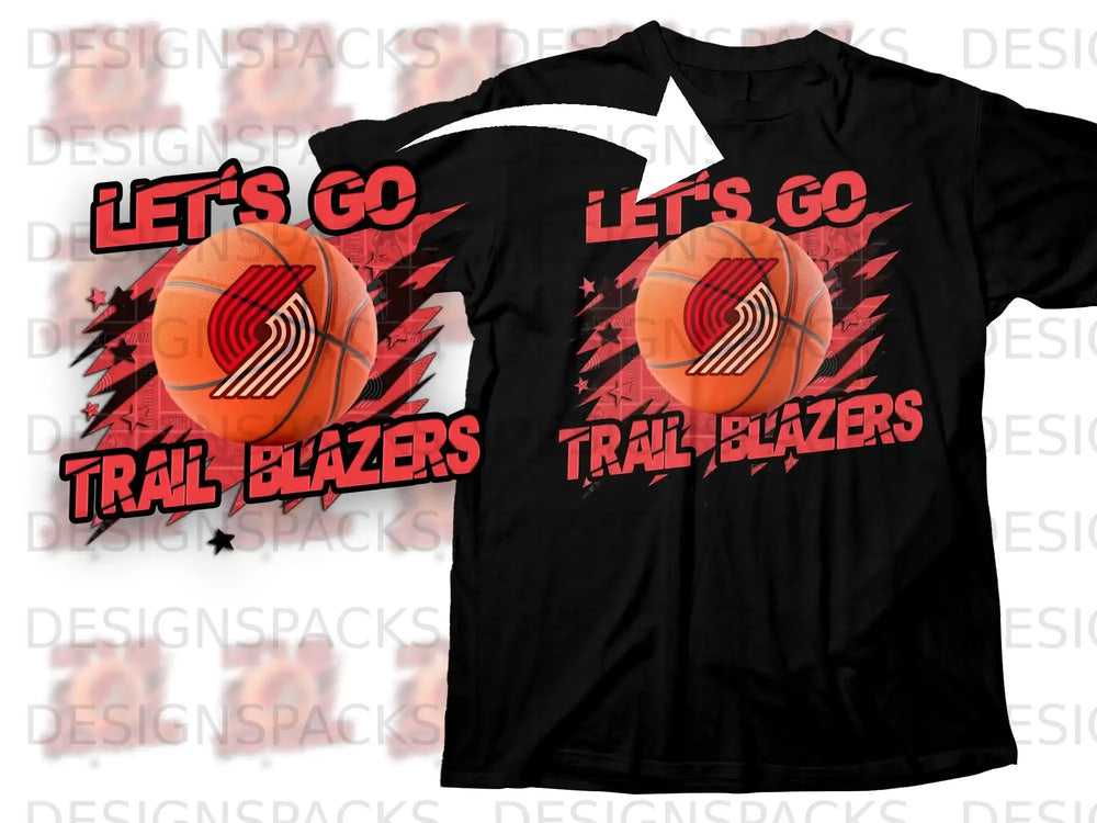 Let's Go Trail Blazers Basketball Graphic Tee