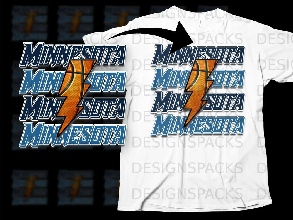 Minnesota Basketball Themed Graphic T-Shirt