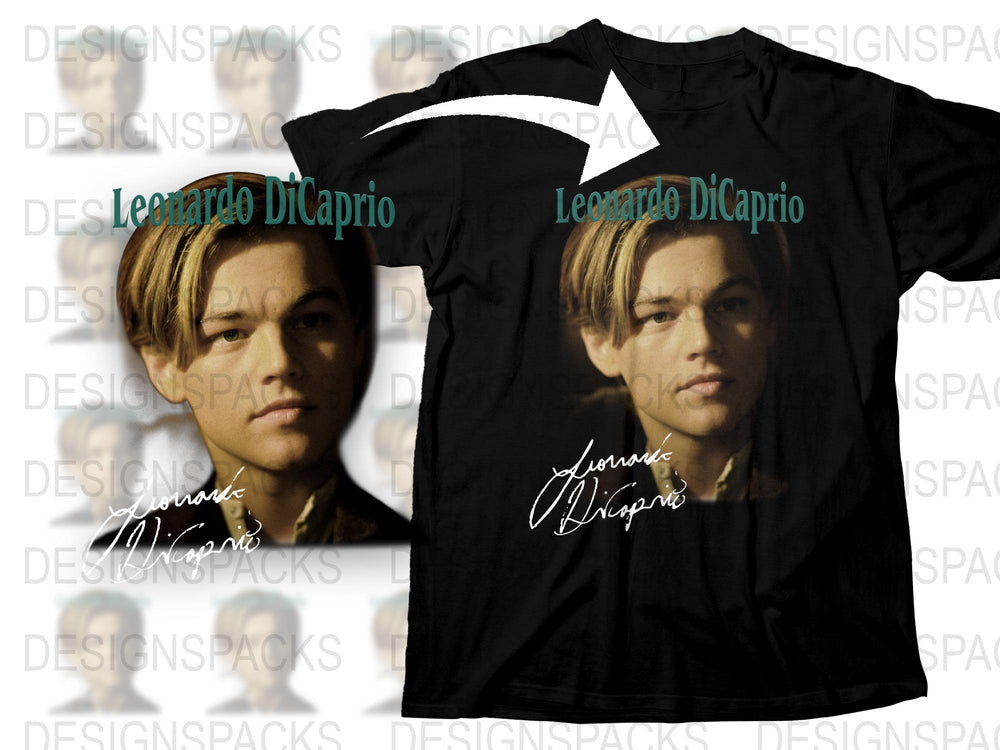 Leonardo DiCaprio Graphic T-Shirt, Vintage 90s Actor Print Tee, Unisex Fashion Shirt, Movie Star Fan Apparel