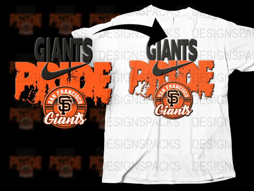 San Francisco Giants Pride t-shirt design with Nike swoosh, print-ready for DTF/DTG