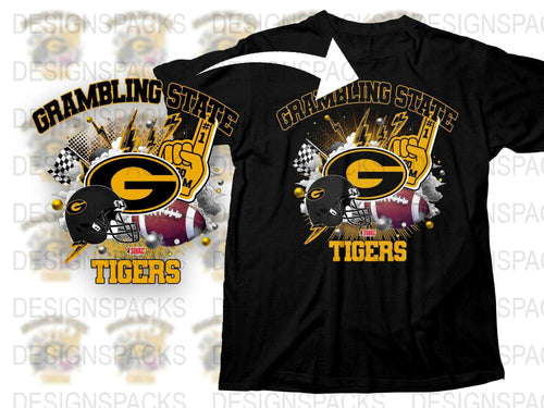 Grambling State Tigers Football T-Shirt, Black Sports Tee, Fan Apparel, College Graphic Shirt