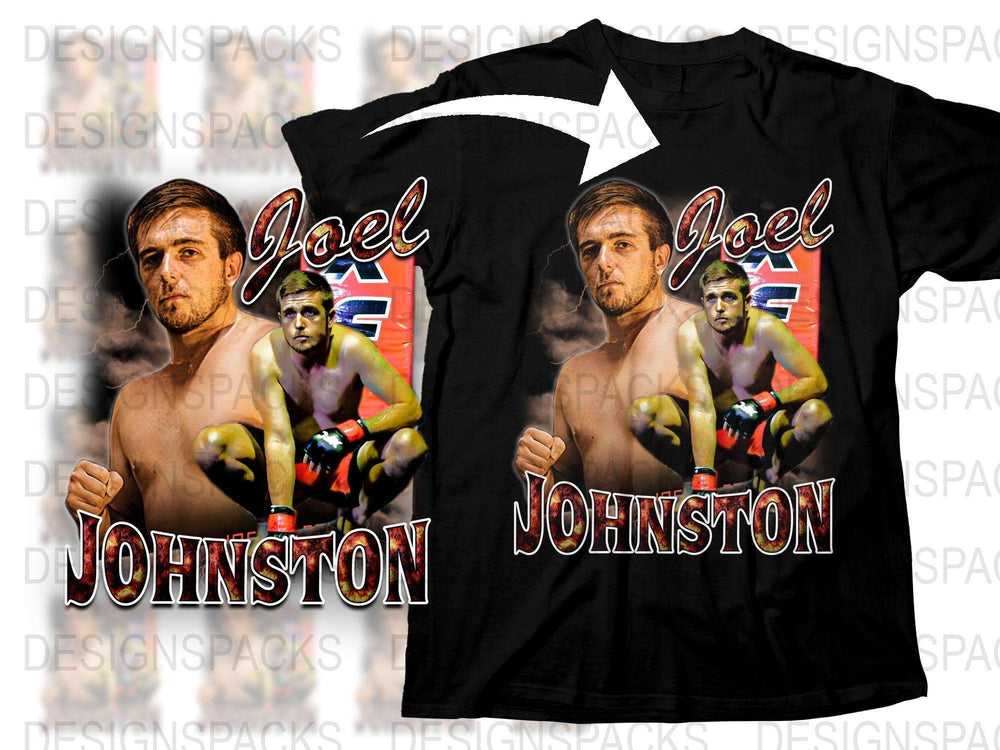 Custom Joel Johnston MMA Fighter T-Shirt, UK Flag Design, Patriotic Sports Tee, Unisex Martial Arts Apparel
