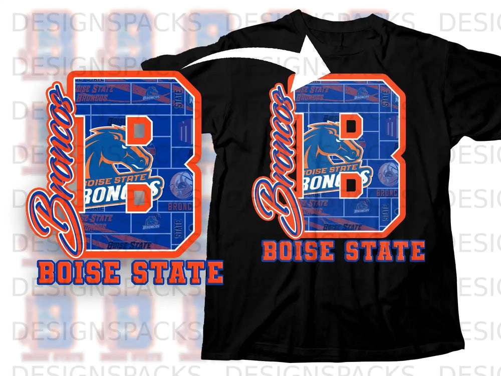 Boise State Broncos Design Graphic Tee Shirt