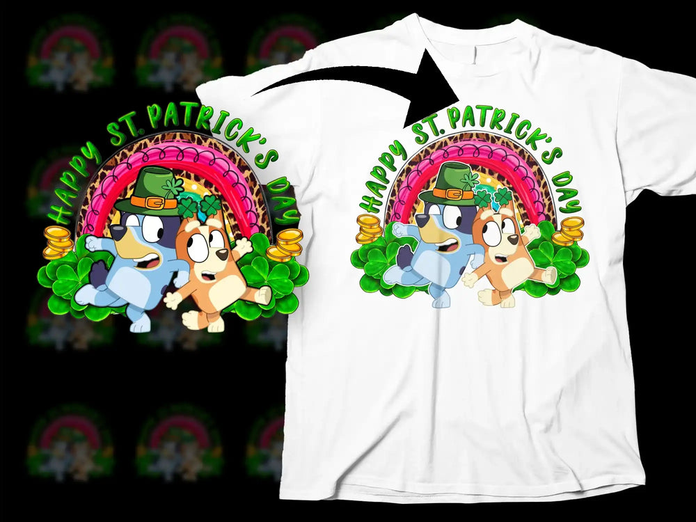 Happy St Patricks Day Bluey Bingo Shamrocks product type