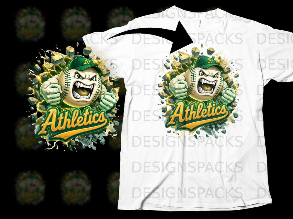 Athletics Angry Baseball Graphic T-Shirt