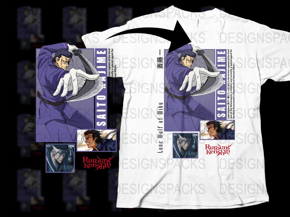 Rurouni Kenshin Anime T-Shirt, Samurai X Manga Tee, Himura Kenshin Character Shirt, Unisex Graphic Print Top, Fans Gift Idea
