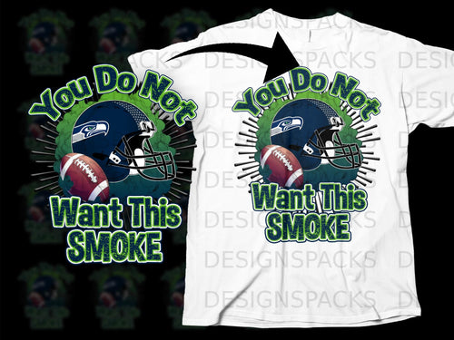 Seattle Seahawks helmet and football with text 
